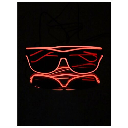 фото Карнавальные неоновые светодиодные светящиеся очки с подсветкой riota на хэллоуин неон, красный