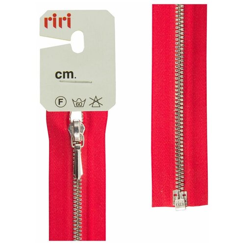Молния металл, Ni, слайдер Tropf, 3 мм, разъёмная 1 замок, 65 см, цвет 2407, красный