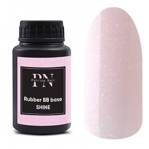 Patrisa Nail Rubber BB-base Shine, нежно-розовый с шиммером, 30 мл