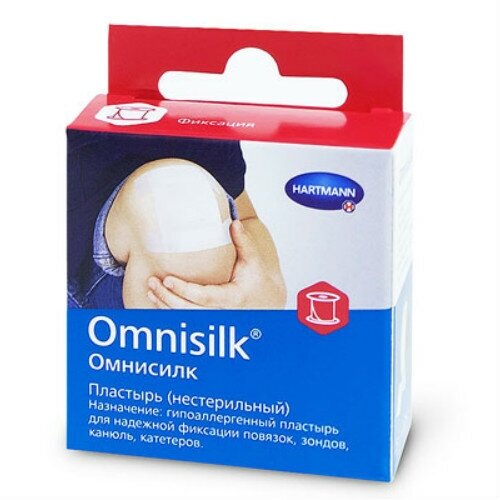 Пластырь Омнисилк/Omnisilk на шелковой основе 5 м х 1,25 см, 1 шт