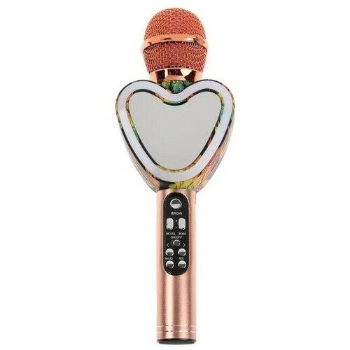 Микрофон для караоке Q5 3 Вт 1800 мАч Bluetooth FM microSD розовый 240000₽