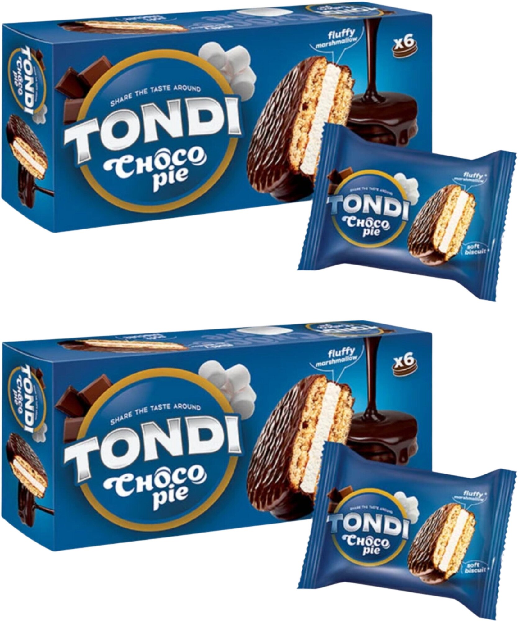 Пирожное Tondi, choco Pie, 180 г 2 упаковки - фотография № 1