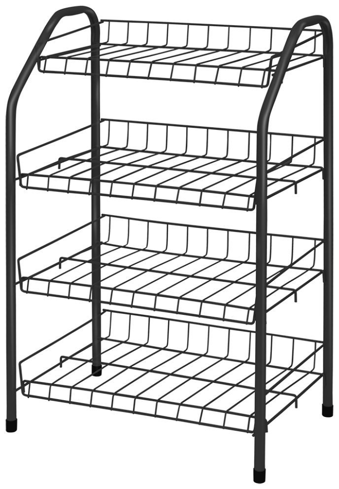 Этажерка 2 для обуви разборная узкая (460*280*700) 4 полки черный Арт. ЭТ2 г. Ижевск