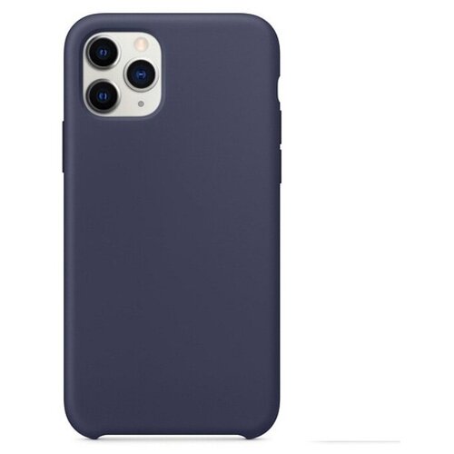 Накладка для IPhone 11 Pro Max, Silicone case, темно синяя