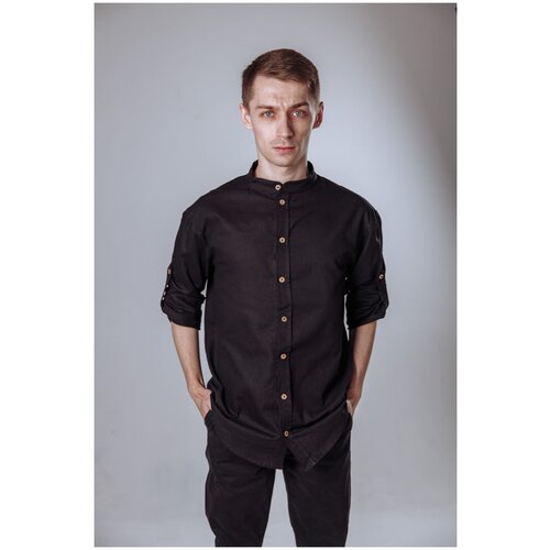 Рубашка Kinfolk Clothes, размер L 48-50, черный блуза kinfolk clothes размер l 48 50 голубой