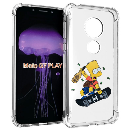 Чехол MyPads барт-скейтер детский для Motorola Moto G7 Play задняя-панель-накладка-бампер