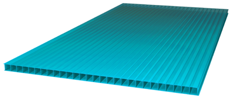 Сотовый поликарбонат 4 мм, бирюза, 2,1х6 м