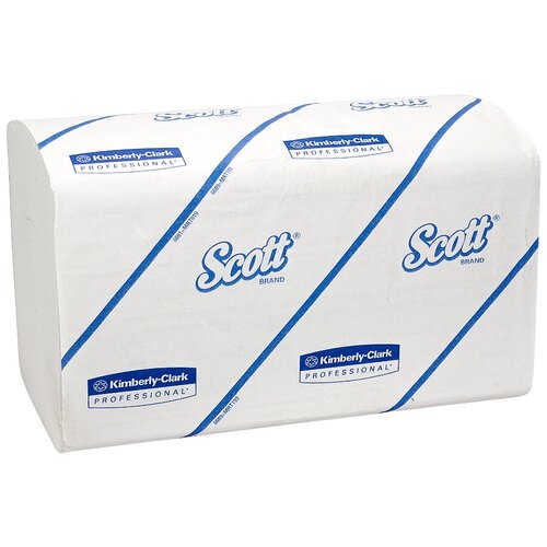 Полотенца бумажные листовые Scott, 1-слойные, 274 листов, V-сложение, белые