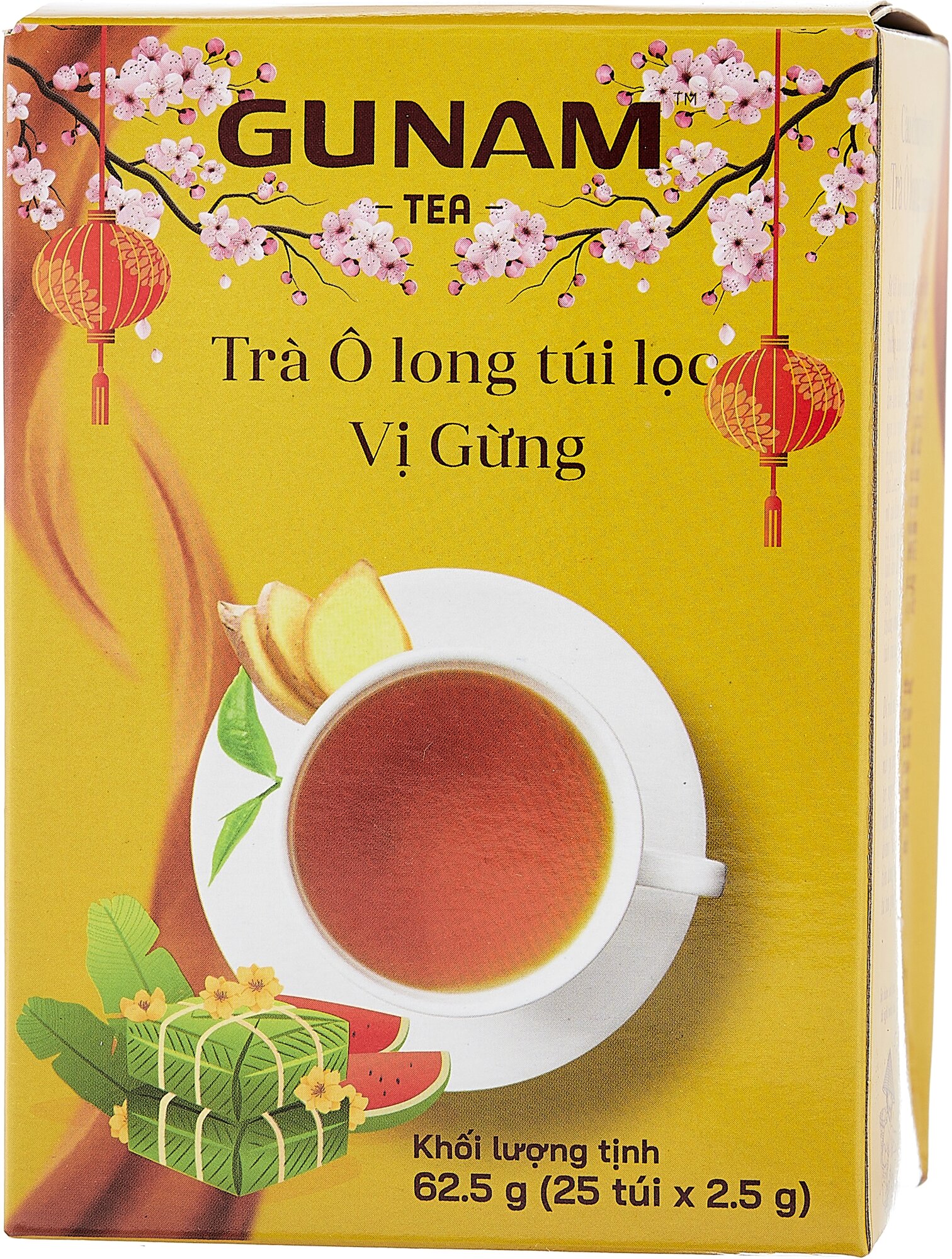 Чай Улун имбирный (GUNAM Oolong Ginger Tea) 62.5 г (25 фильтр-пак. по 2.5 г) - улун 78% - фотография № 1