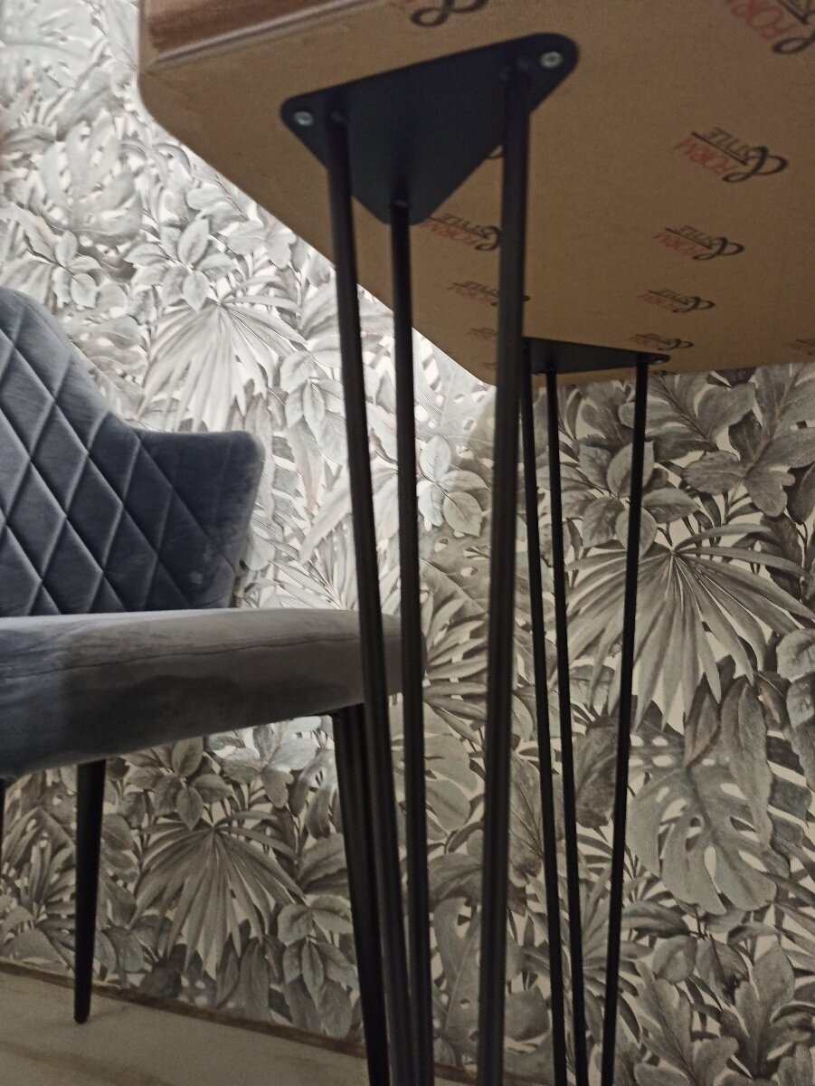 Ножки для стола шпильки из металла усиленные лофт Duck&Dog / черные / Высота 110 см. / комплект 2 шт. - фотография № 5