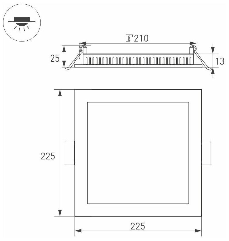 Светильник DL-225x225M-21W White (Arlight, IP40 Металл, 3 года) - фотография № 4