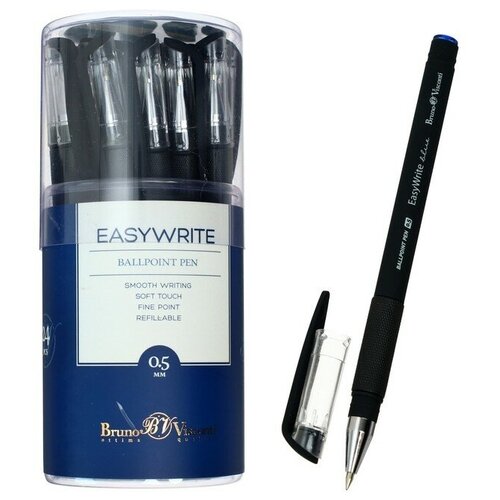 Ручка шариковая EasyWrite Black, узел 0.5 мм, синие чернила, матовый корпус Silk Touch ручка синяя альт easywrite black шариковая 0 5мм