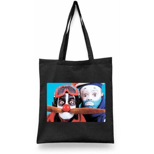 фото Сумка-шоппер унисекс каждому своё "деревня дураков/каламбур" черная