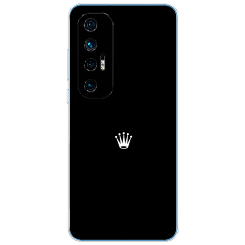Силиконовый чехол на Xiaomi Mi 10S / Сяоми Ми 10S Белая корона на черном фоне силиконовый чехол на xiaomi mi 11 сяоми ми 11 белая корона на черном фоне