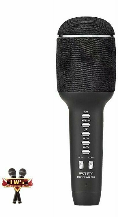 Микрофон беспроводной (Bluetooth, динамики, USB) WSTER WS-900 Черный