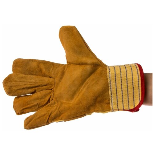 перчатки росмарка спилковые комбинированные 2009 синий желтый Комбинированные спилковые перчатки MOS 12439М