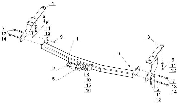 Фаркоп Avtos на TOYOTA HIGHLANDER (2010-2014)(паспорт и сертификат в комплекте)(без электрики)TY 38