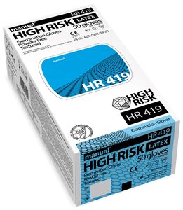 Перчатки одноразовые латекс н/с, н/о, MANUAL High Risk M 25пар, ПС