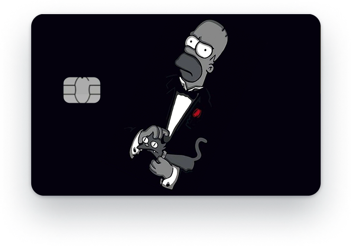 Наклейка на банковскую карту, стикер на карту, маленький чип, мемы, приколы, комиксы, стильная наклейка кино, симпсоны, the simpsons №20