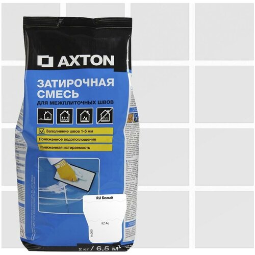 Затирка цементная Axton A.000 2 кг цвет белый затирка цементная axton a 620 цвет персик 2 кг