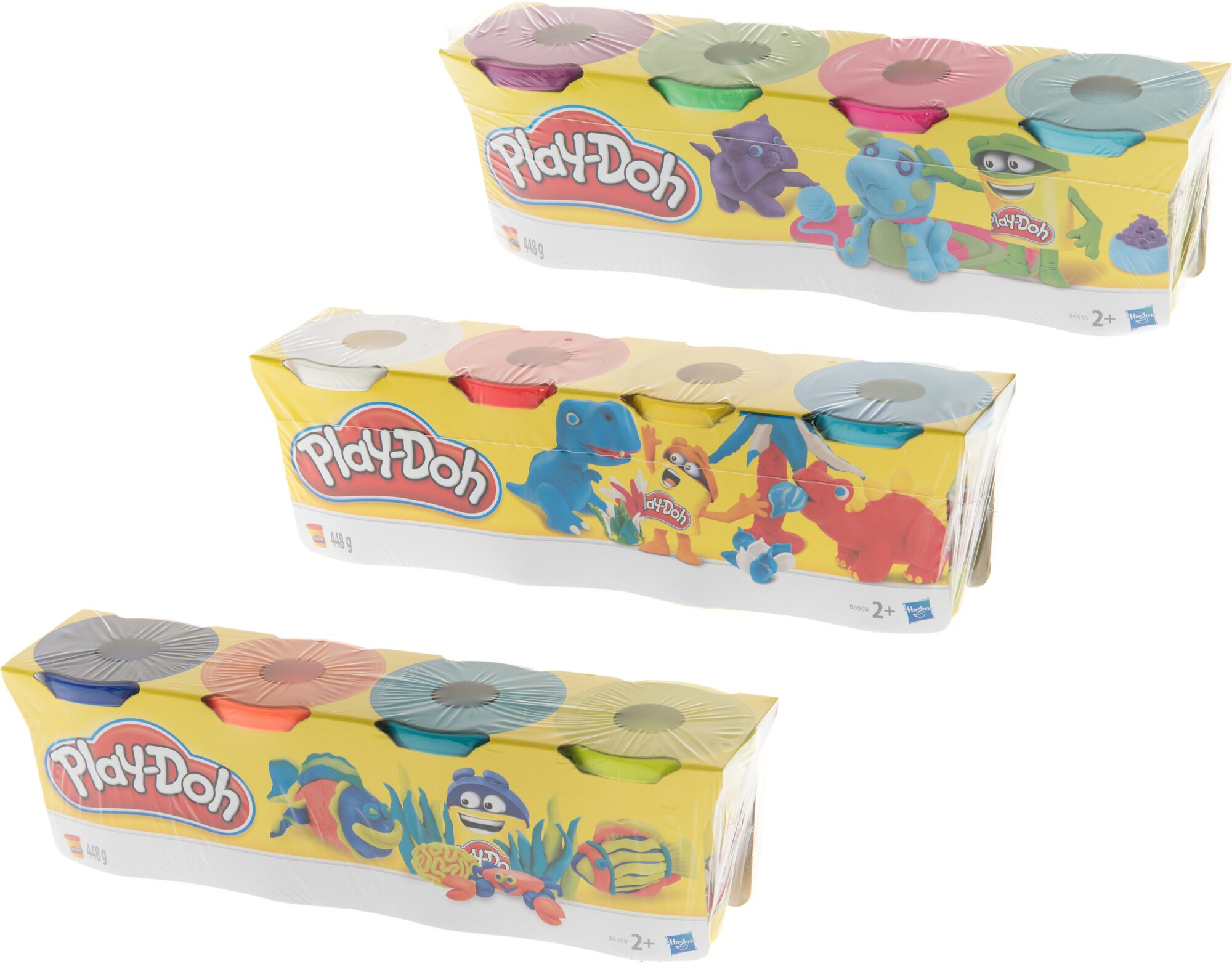 Набор для лепки из пластилина Play-Doh 4 банки в асс фиолетовый зеленый розовый голубой - фото №13