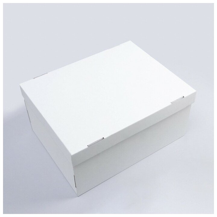 Коробка складная, крышка-дно 37 х 28 x 18 см, белая 7861927 - фотография № 2