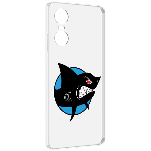 Чехол MyPads Злая-акула для Tecno Pop 6 Pro задняя-панель-накладка-бампер