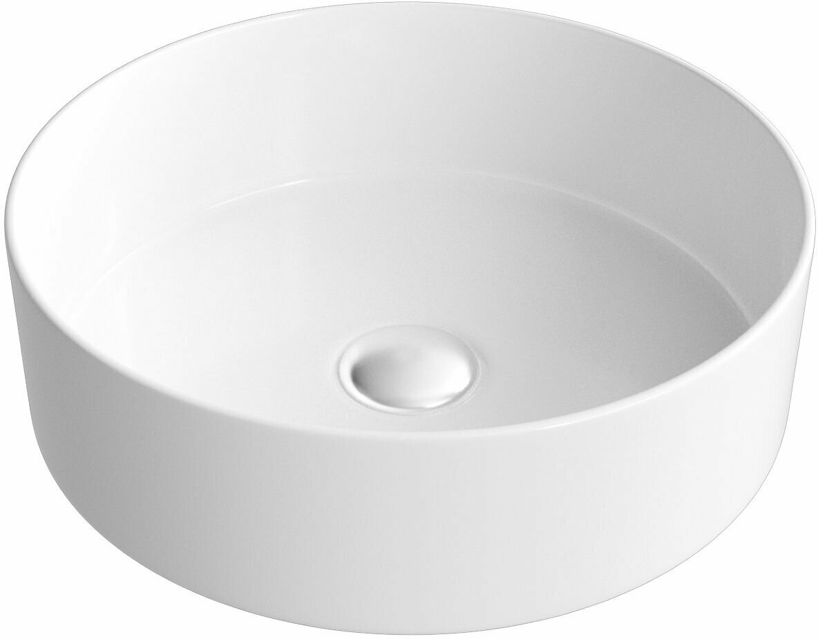 Накладная раковина в ванную Helmken 49941000: умывальник круглый из фарфора 41 см, белый цвет, гарантия 25 лет