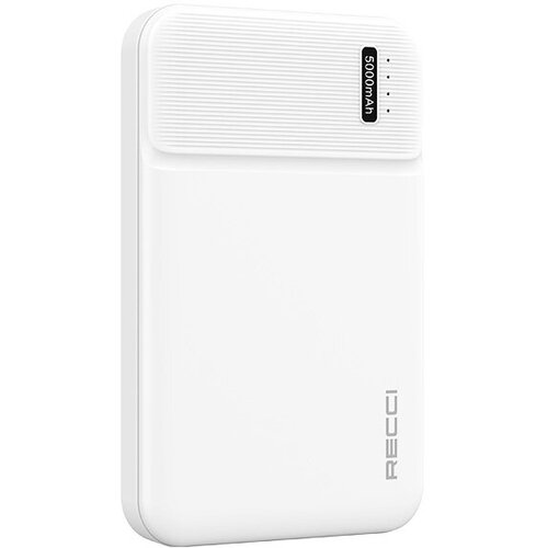 Внешний аккумулятор (powerbank) Recci RPB-N15 Power Burton 5000мАч, USB, 2.1A, белый