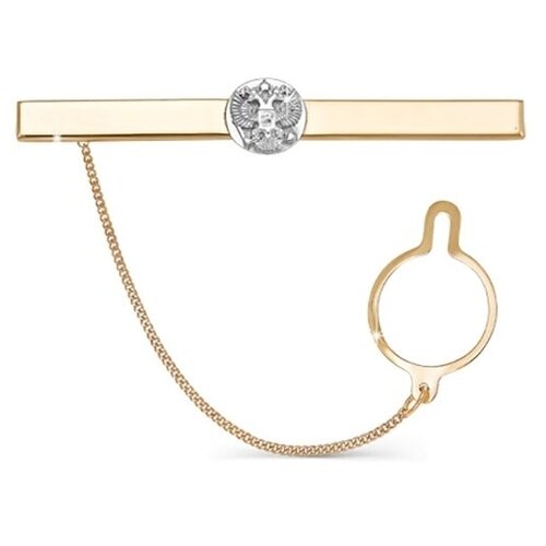 фото Золотой зажим для галстука с гербом россии bestgold