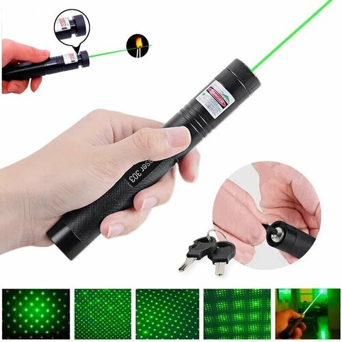 лазерная указка green laser pointer красный луч 500 Лазерная указка c аккумулятором Green Laser 303 (Черный)