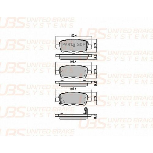 UBS B1105002 Тормозные колодки NISSAN QASHQAI 07-/11-/14-/X-TRAIL 01-/07-/TIIDA/JUKE/SUZUKI GRAND VITARA задние