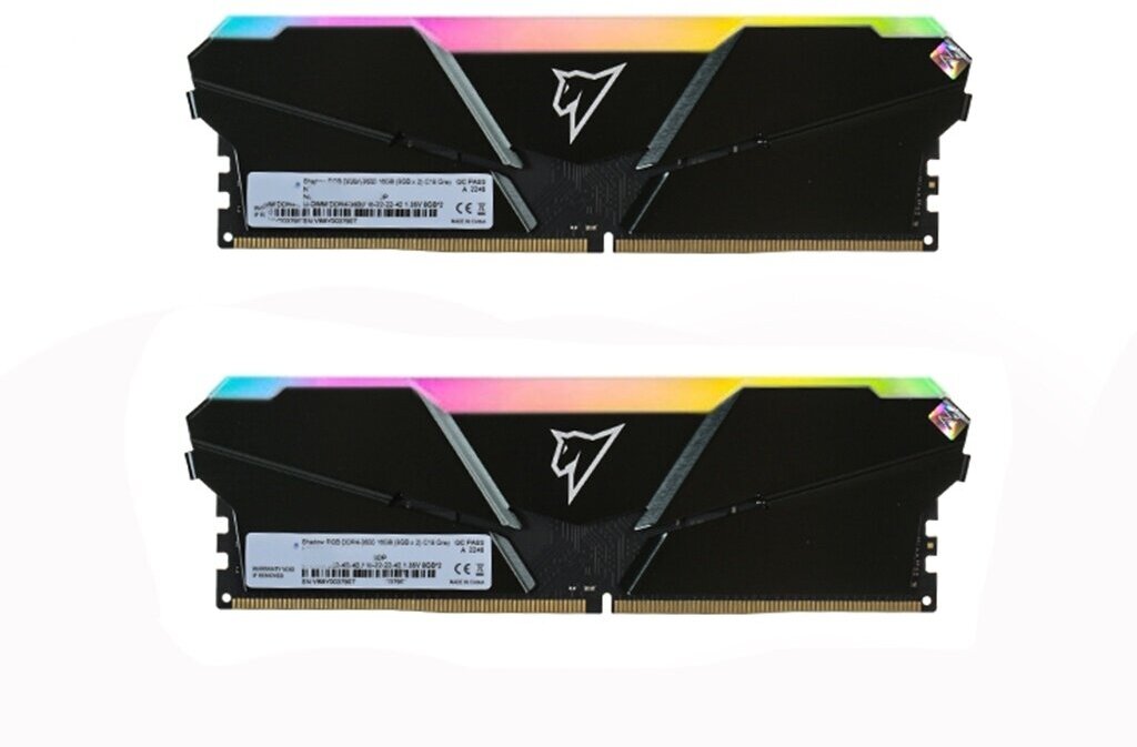 Модуль памяти DDR 4 DIMM 16Gb (8Gbx2) PC28800 3600Mhz Netac Shadow NTSRD4P36DP-16E C18 Grey с радиатором