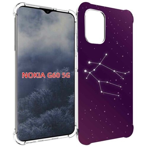 Чехол MyPads знак-зодиака-близнецы-4 для Nokia G60 5G задняя-панель-накладка-бампер