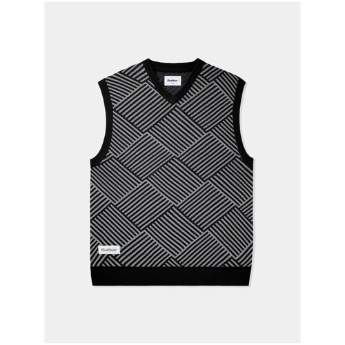 Жилет Butter Goods Parquet Knit Vest, черный, серый, S