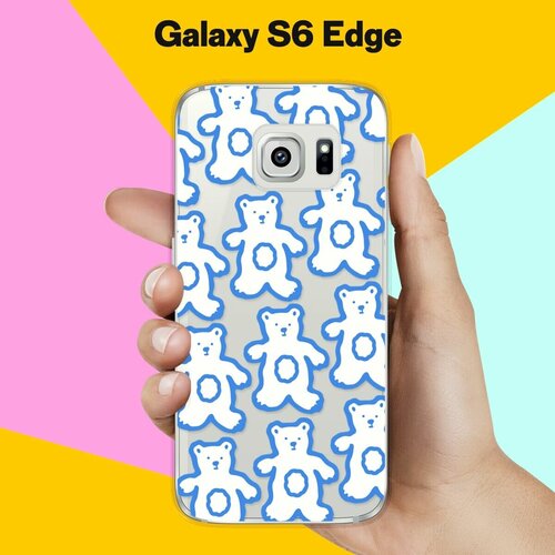 жидкий чехол с блестками цветочная фантазия 3 на samsung galaxy s6 edge самсунг галакси с 6 эдж Силиконовый чехол на Samsung Galaxy S6 Edge Мишки / для Самсунг Галакси С6 Эдж