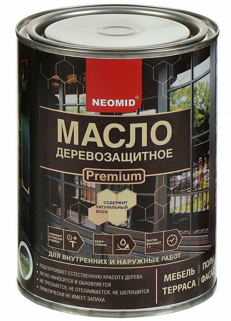 Масло Neomid, Premium, деревозащитное, красное дерево, 0.75 л