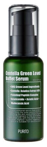 Сыворотка 60 мл, Centella Green Level Buffet Serum, Purito, 8809563100149