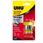 Клей секундный универсальный UHU Super Glue, 3шт*1гр - изображение