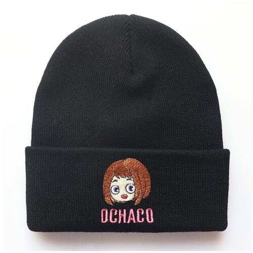 фото Шапка со знаком очако урарака / ochako uraraka / уравити из аниме моя геройская академия черная plush story
