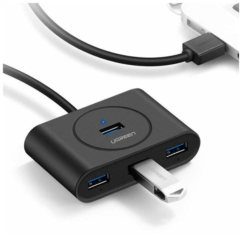 USB-Хаб Ugreen CR113 (20291) USB 30 - 4xUSB 30 Hub (1 метр) чёрный