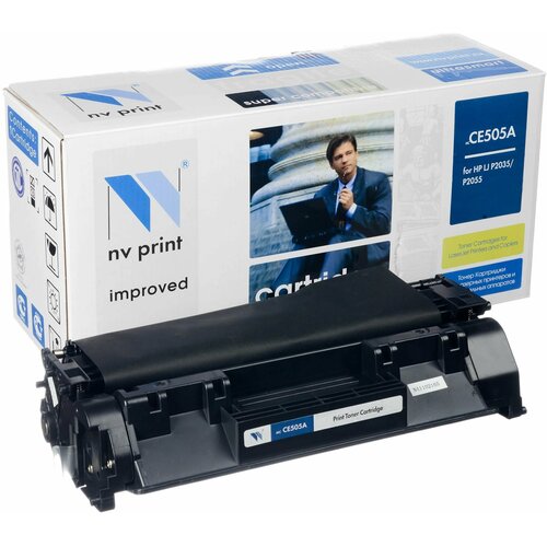 Картридж лазерный NV Print CE505A для HP LaserJet P2035/ P2035n/ P2055/ P2055d/ P2055dn/ P2055d (Черный, Ресурс - 2300 стр.) совместимый картридж printmax ce505a cf280a 719 для hp p2035 2055 m425dn canon 6300 2300 стр