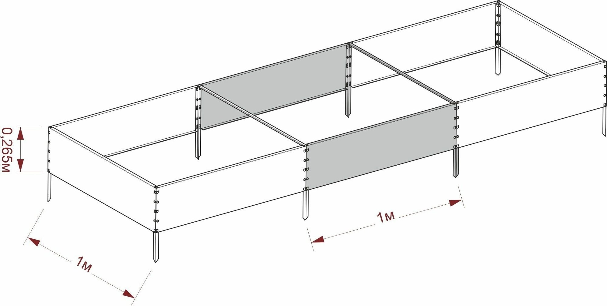 Удлинитель гряды садовой 1х1 м - фотография № 6