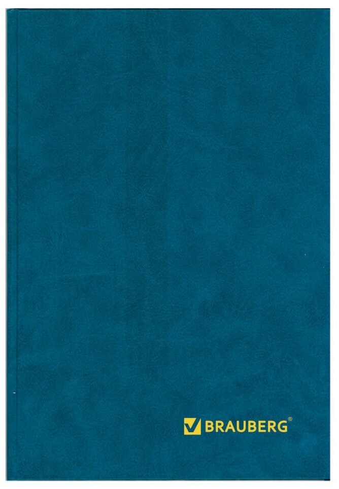 Книга учета 96 л, клетка, твердая, бумвинил, блок офсет, А4 (200х290 мм), BRAUBERG, светло-синяя, 130069, 1 шт