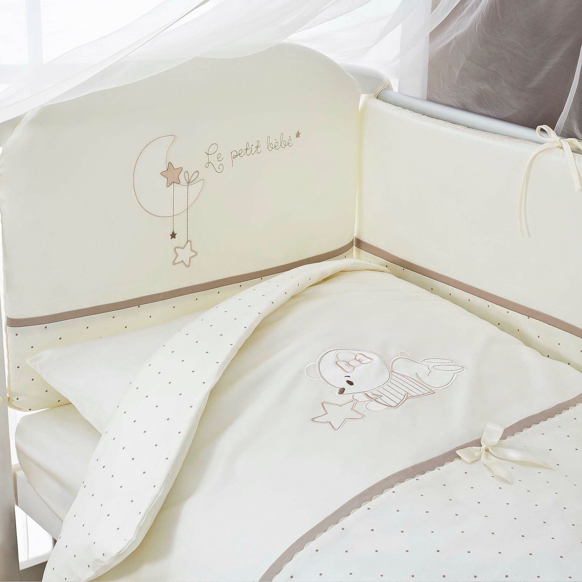 Комплект постельного белья детский в кроватку Perina Le Petit Bebe 4 предмета цвет молочно-кофейный