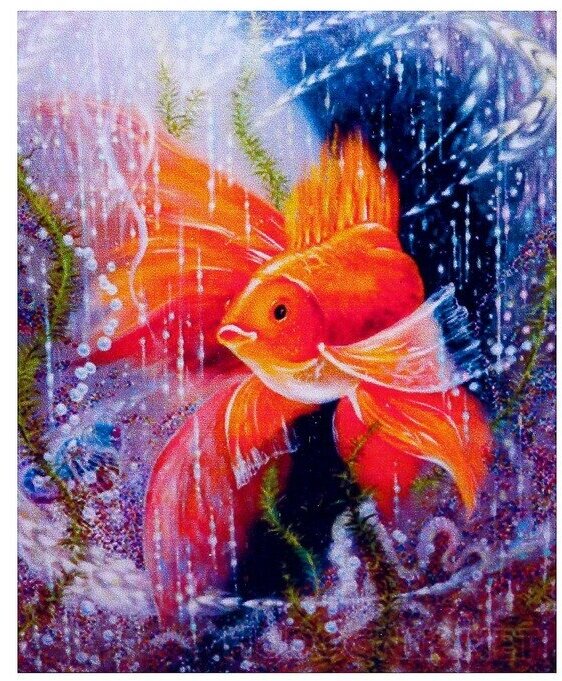 Алмазная мозаика Milato "Золотая рыбка" 30х40 см, 35 цветов F-369