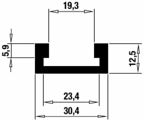Шина-направляющая c направляющим Т-образным пазом 19 мм, 1,2 м. WoodWork - фотография № 2