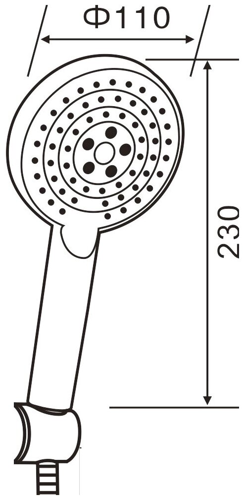 Лейка для душа Orange O-Shower OS03w d 110 мм, 3 режима, белый