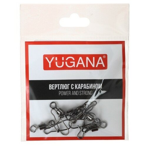 фото Карабин с вертлюгом yugana swivel with snap №2, 34 кг, 6 шт.