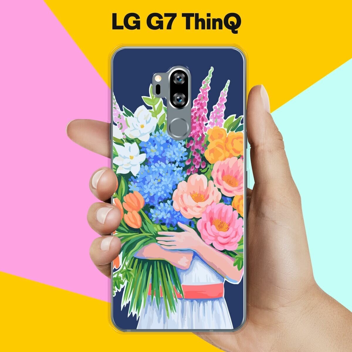 Силиконовый чехол на LG G7 ThinQ Букет цветов / для ЛДжи Джи 7 СинКу